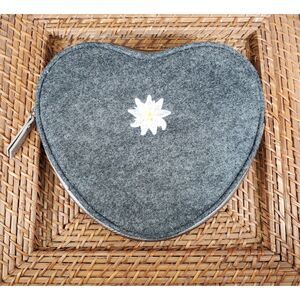 Lufthansa Heart Shaped Felt Business Class Toiletry Bag Edelweiss Travel Pouch